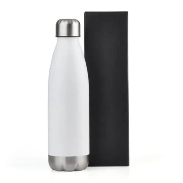 GARRAFA COM TAMPA EM ACO INOX - BRANCA - 750ML - imagem 1