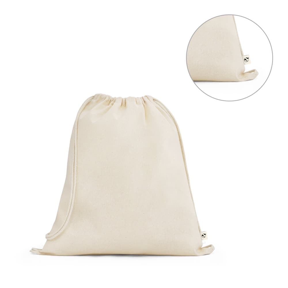 Sacola tipo mochila 100% algodao organico (140 g/m²) - imagem 1