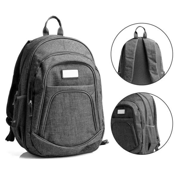 MOCHILA EM POLIESTER 300D - MELANGE CINZA - imagem 1