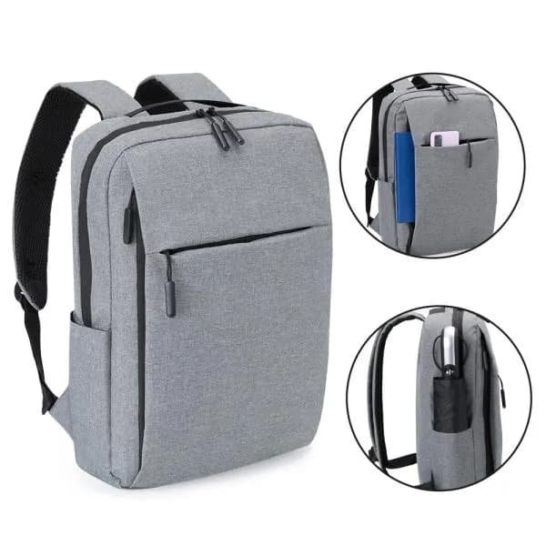 MOCHILA EM POLIESTER 300D - MELANGE CINZA - 14L - imagem 1