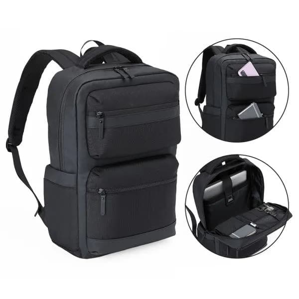 MOCHILA EM POLYESTER/PU - PREMIUM - 20L - PRETA - imagem 1