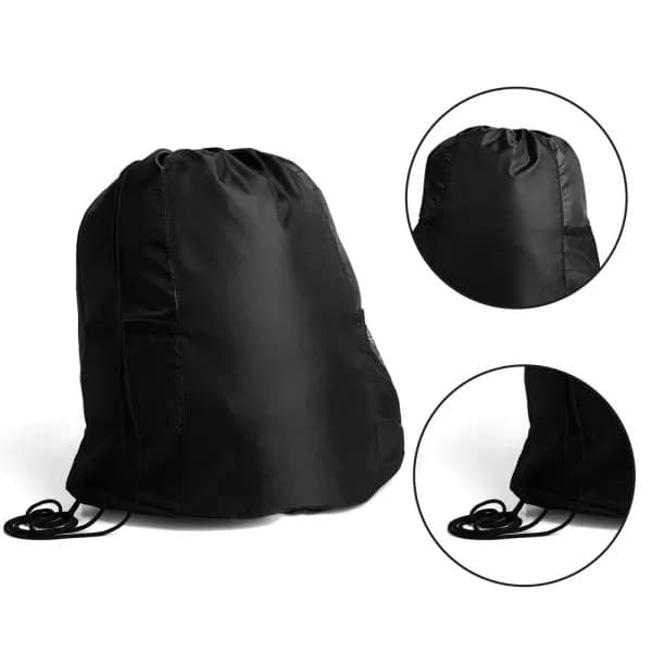 MOCHILA SACOLA PRETA EM NYLON - 20L - imagem 1