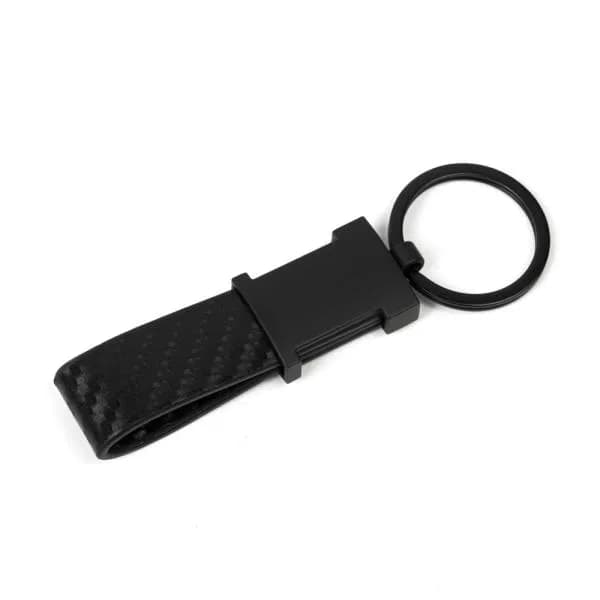Chaveiro em Metal e PU Preto Personalizado - imagem 1