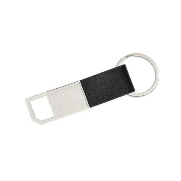 Chaveiro em Metal e Material Sintético Preto Personalizado - imagem 1