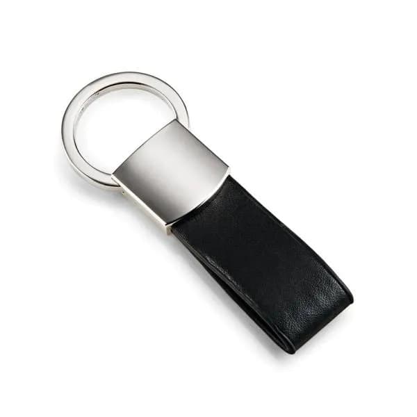 Chaveiro em Metal e Material Sintético Preto Personalizado - imagem 1