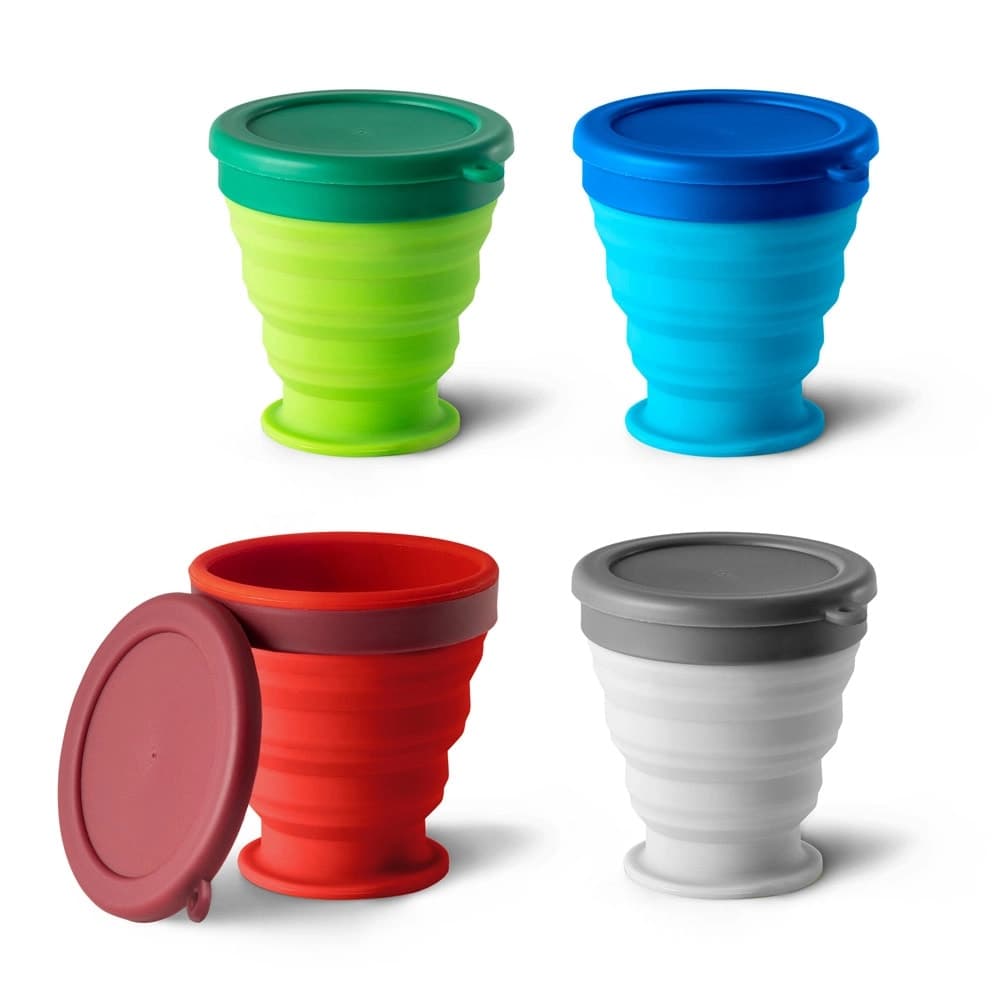 Copo de viagem em silicone com tampa em PP (240 mL) - imagem 1
