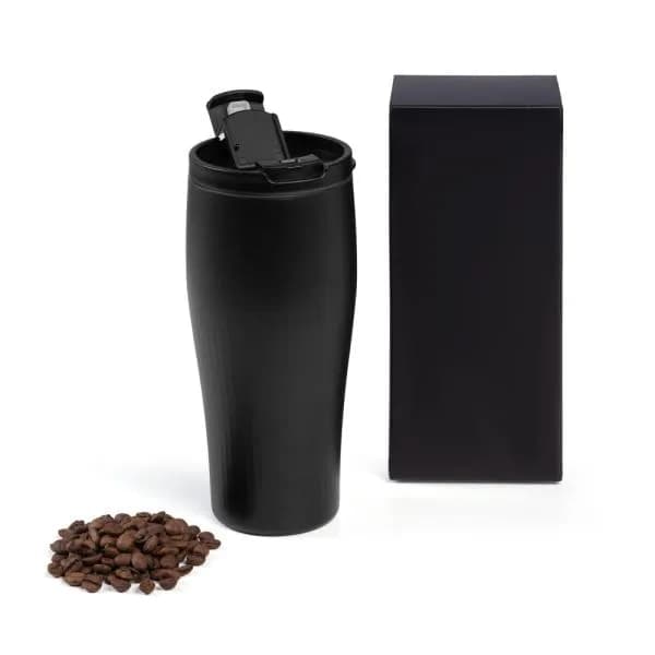 COPO DUPLA CAMADA EM ALUMINIO RECICLADO - PRETO - 500 ML - imagem 1