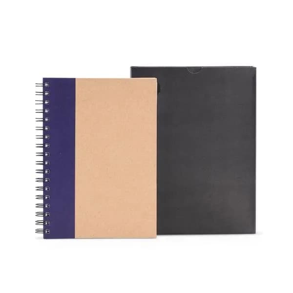 CADERNO PAUTADO COM WIRE-O - 23X18CM - BEGE/AZUL - imagem 1