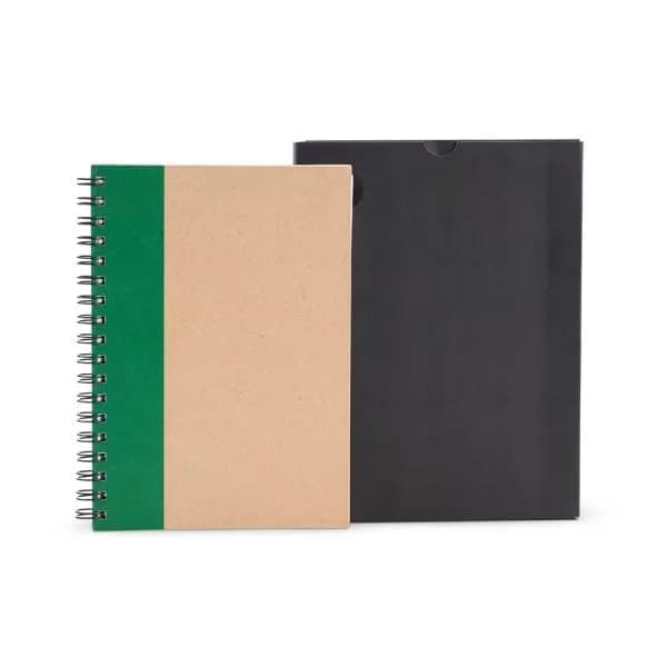 CADERNO PAUTADO COM WIRE-O - 23X18CM - BEGE/VERDE - imagem 1