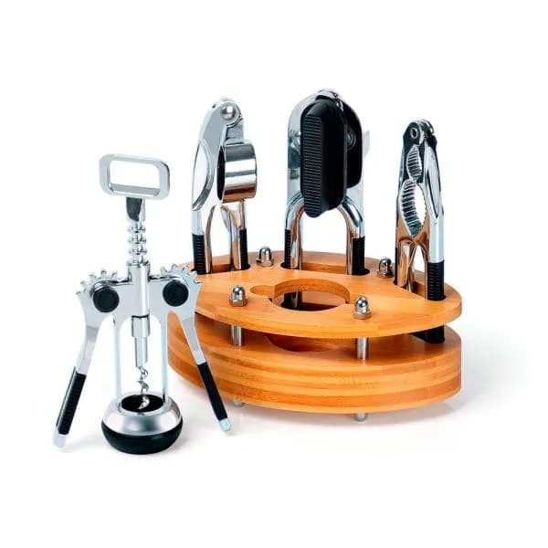 KIT DE UTENSILIOS COM BASE EM BAMBU - 5 PCS - imagem 1