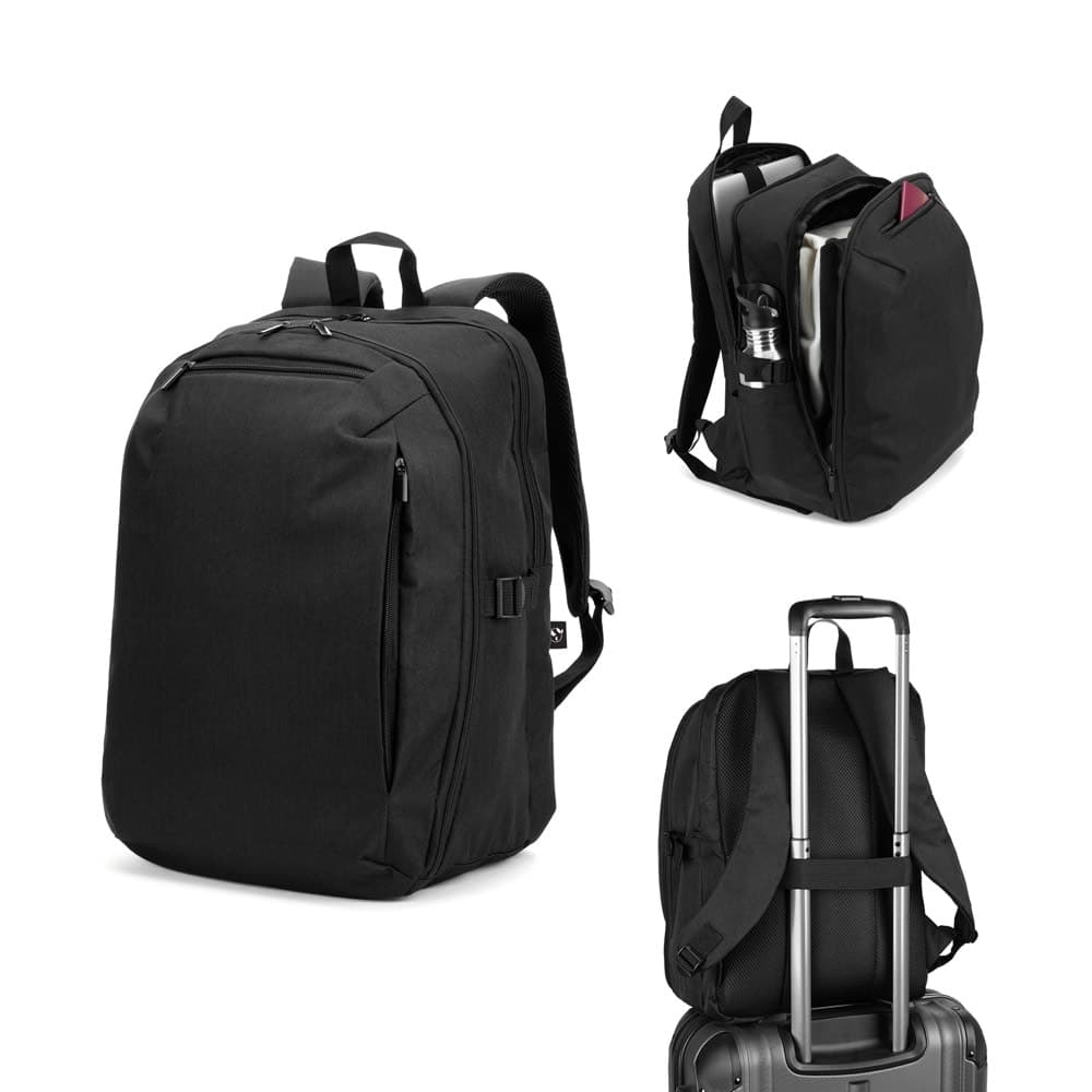 Mochila com um compartimento de abertura total em poliester reciclado 300D de alta densidade (16") - imagem 1