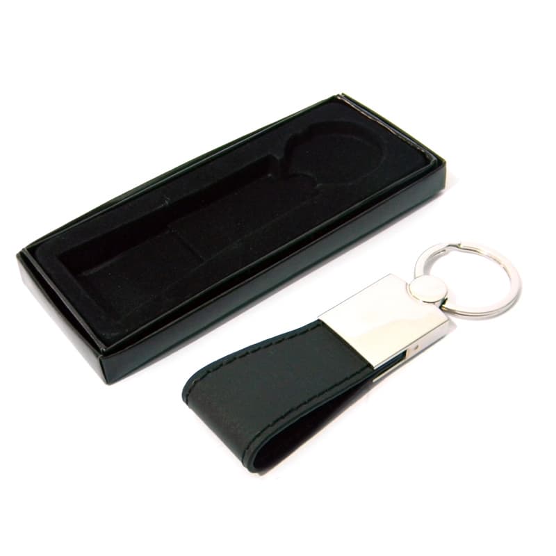Chaveiro de Metal com Alça em Couro Sintético Personalizado - imagem 1