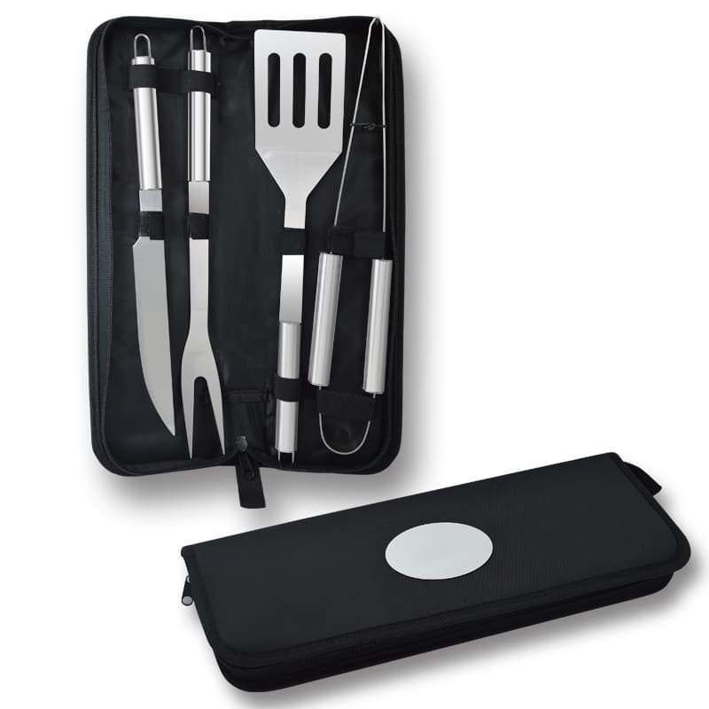 Kit Churrasco 4 Peças em Inox Personalizado - imagem 1