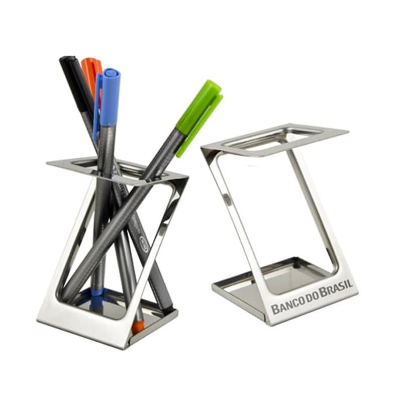Porta Canetas Aço Inox Personalizado - imagem 1