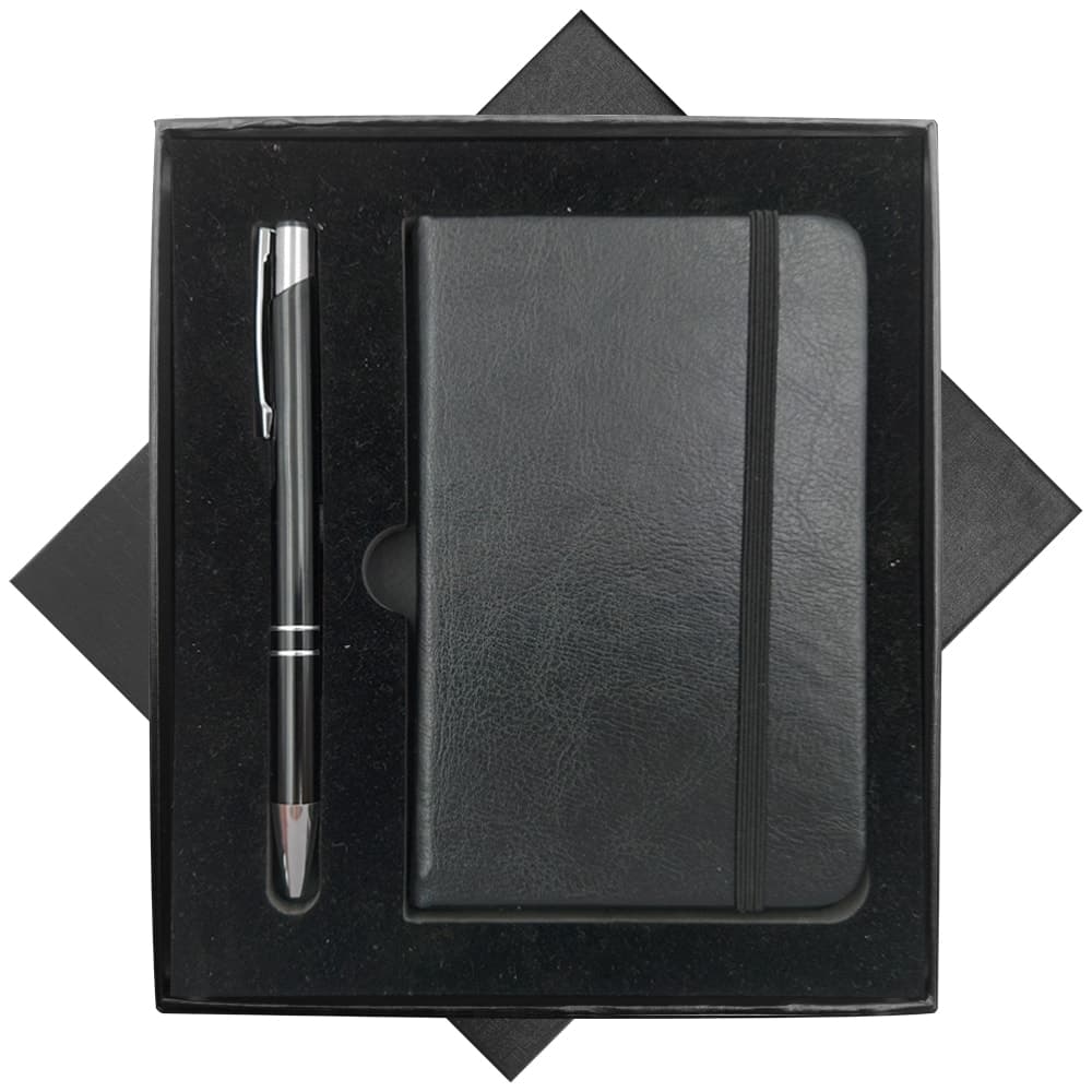 Kit Bloco de Anotações com Pauta e Caneta de Metal Personalizados - imagem 1