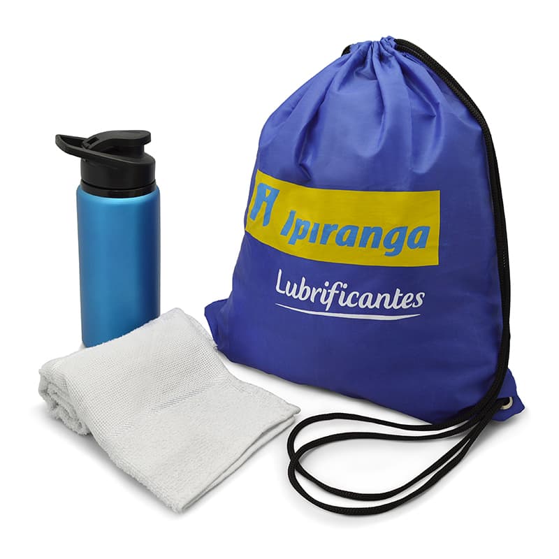Kit Fitness com Squeeze, Toalha e Saco de Nylon Personalizado - imagem 1