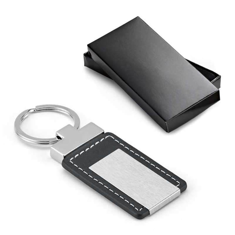 Chaveiro de Metal e Couro Sintético Personalizado - imagem 1