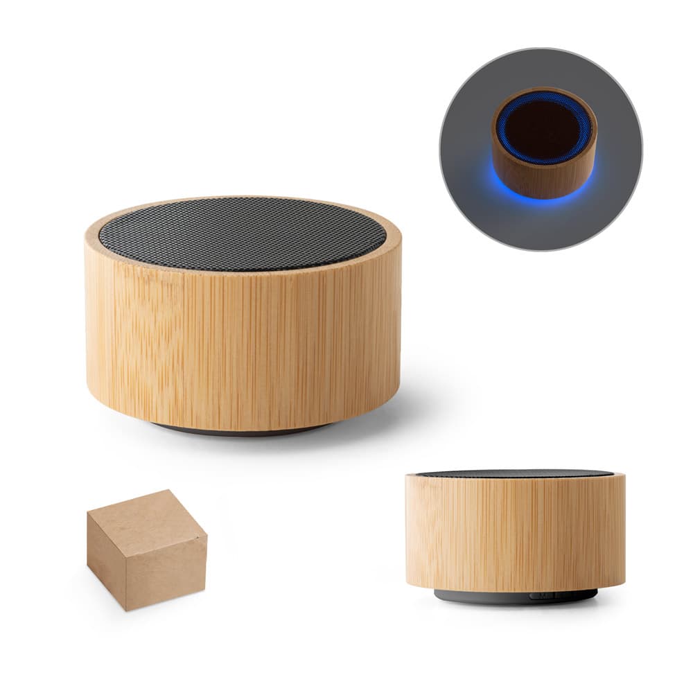 Caixa de Som Bluetooth em Bambu Personalizada - imagem 1