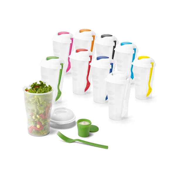 Copo para Salada 800ml com Garfo e Molheira Personalizado - imagem 1