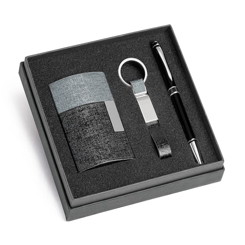 Kit Escritório 3 Peças com Porta-Cartão e Caneta Touch Personalizado - imagem 1