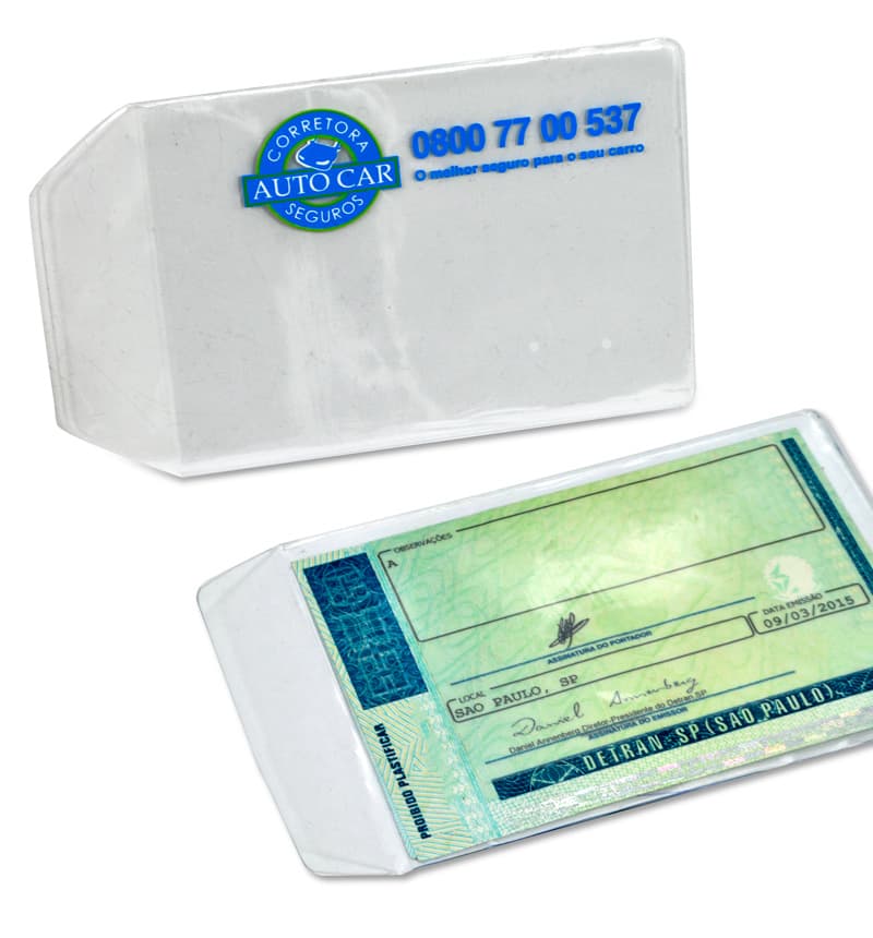 Porta Documento Transparente 10,6x6,5 cm Personalizado - imagem 1