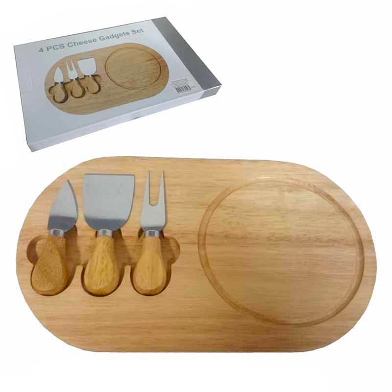 Kit Queijo 4 Peças em Madeira Personalizado - imagem 1