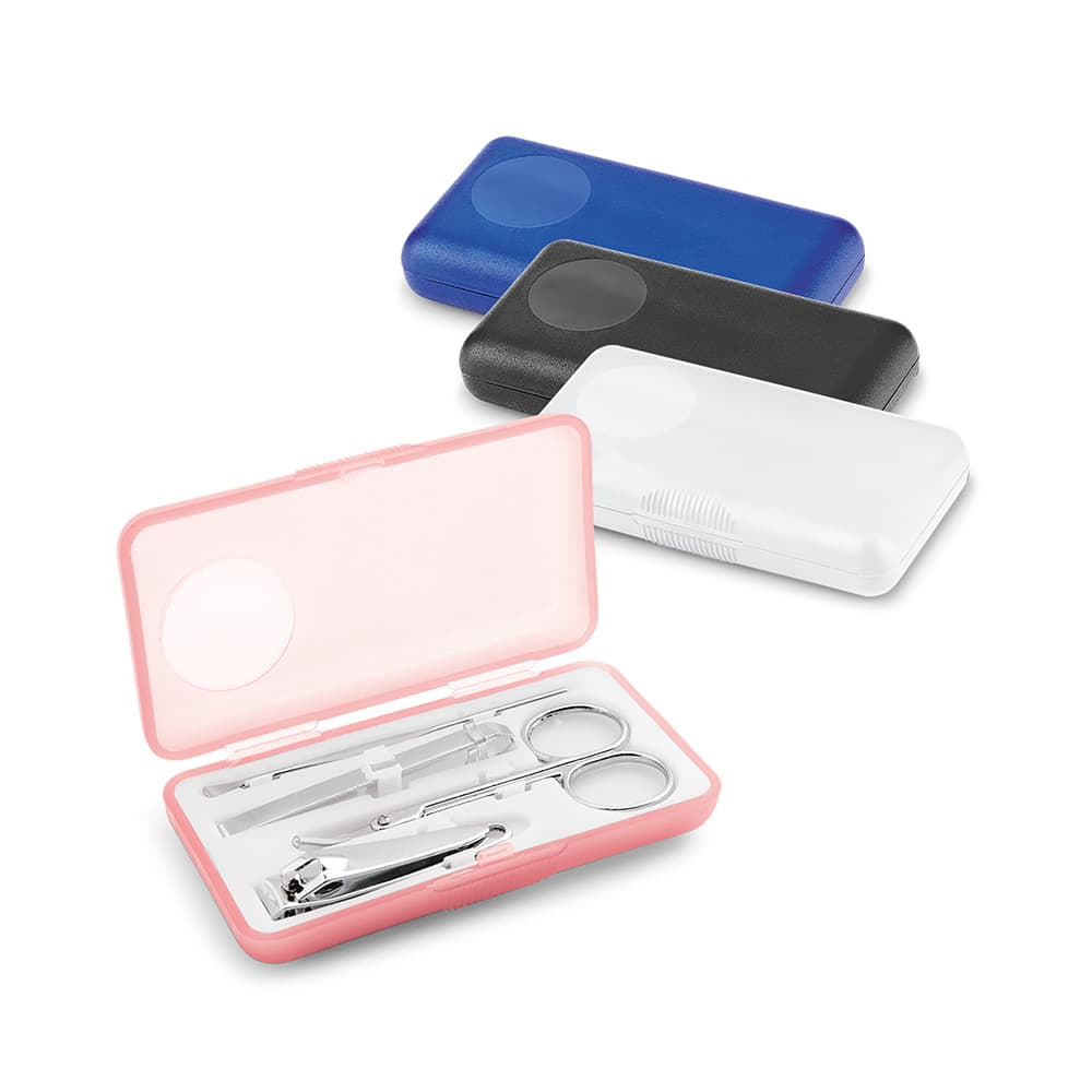 Kit Manicure 4 Peças com Estojo ABS Translúcido Personalizado - imagem 1