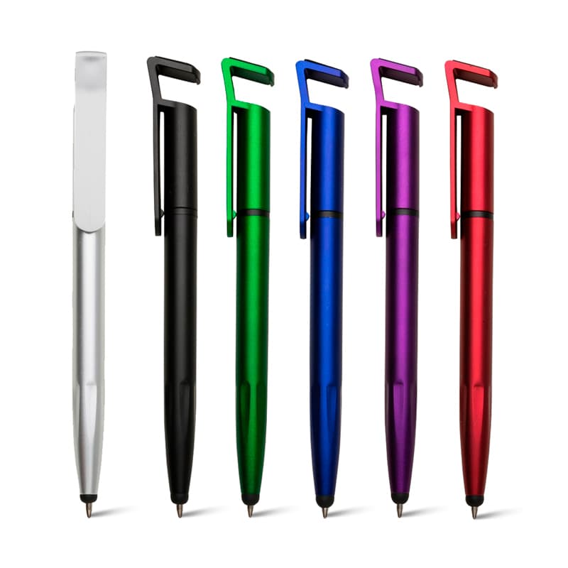 Caneta Plástica Touch com Porta Smartphone Personalizada - imagem 1