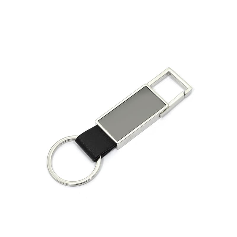 Chaveiro de Metal com Placa Central e Couro Sintético Personalizado - imagem 1