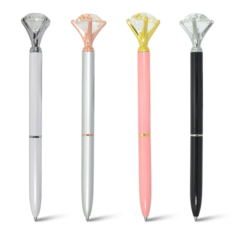 Caneta Esferográfica Metal com Detalhe em Diamante Personalizada - imagem 1