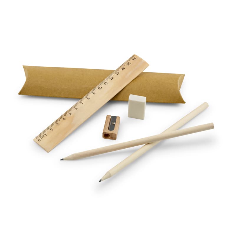 Kit Escritório com Régua 16cm, Lápis, Borracha e Apontador Personalizado - imagem 1