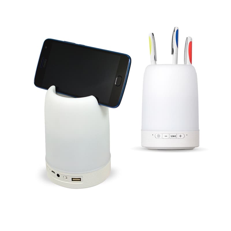 Caixa de Som Bluetooth com Porta Caneta e Luminária Personalizada - imagem 1