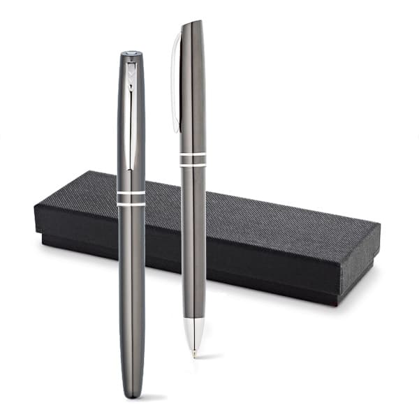 Conjunto de Canetas Roller e Esferográfica com Estojo em Cartonagem Personalizado - imagem 1