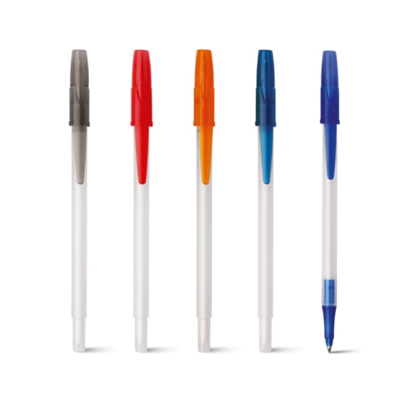 Caneta Plástica Azul com Clip Personalizada - imagem 1
