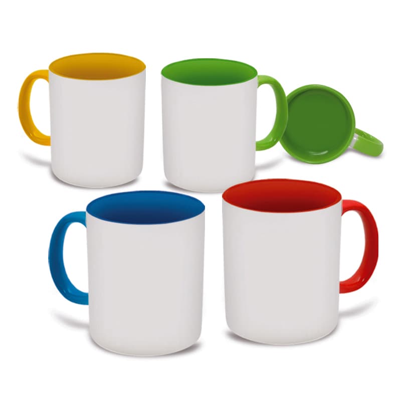 Caneca de Porcelana 325ml Interior Colorido Personalizada - imagem 1