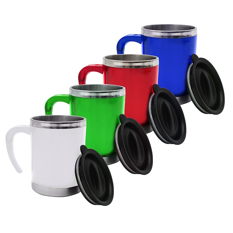 Caneca Acrílica 400ml com Detalhes em Inox Personalizada - imagem 1