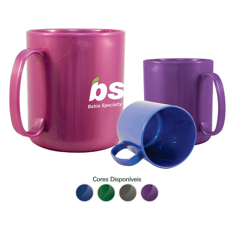 Caneca Plástica Metalizada 400ml Personalizada - imagem 1