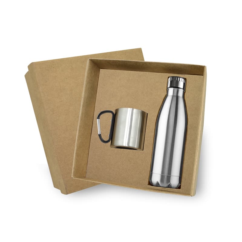 Kit Garrafa e Caneca Inox Personalizado - imagem 1