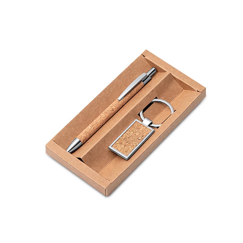 Kit Chaveiro e Caneta de Cortiça Personalizado - imagem 1