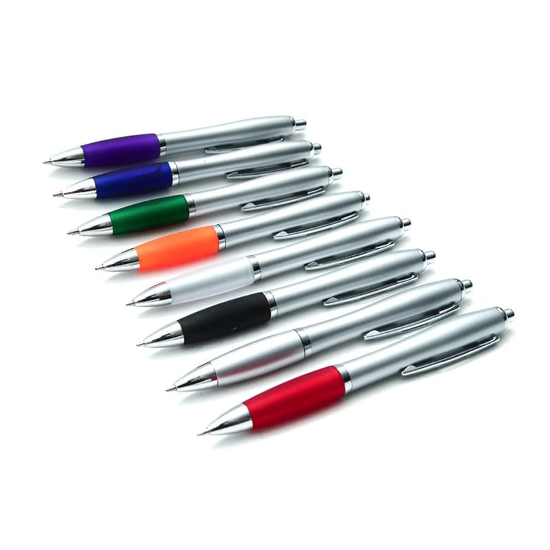 Caneta Plástica com Detalhe Emborrachado Personalizada - imagem 1