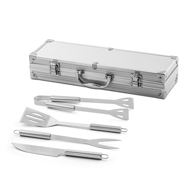 Kit Churrasco 4 Peças Inox com Maleta Personalizado - imagem 1