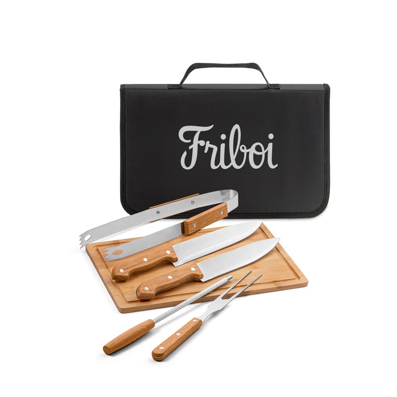 Kit Churrasco 6 Peças em Inox com Maleta Personalizado - imagem 1