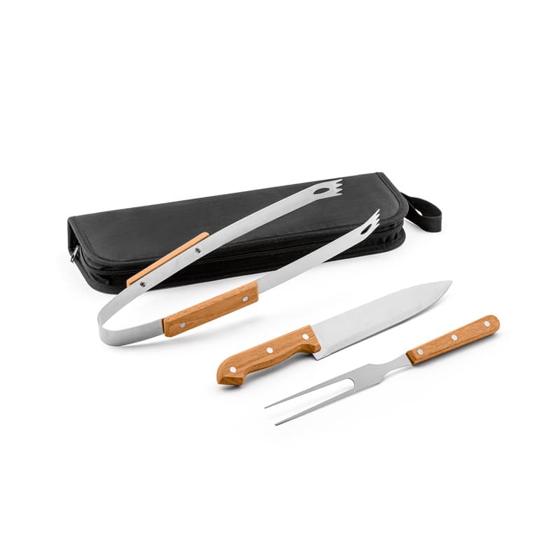 Kit Churrasco 3 Peças em Inox com Estojo Personalizado - imagem 1