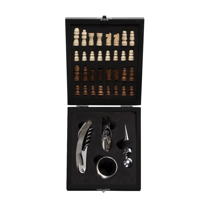 Kit Vinho 4 Peças com Tabuleiro de Xadrez Personalizado - imagem 1