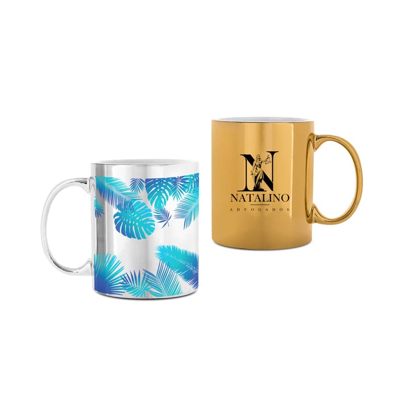 Caneca de Porcelana Metalizada 325ml Personalizada - imagem 1