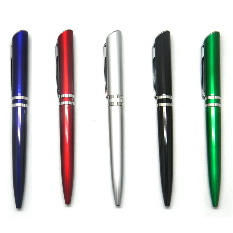Caneta Plástica com Detalhes Prateados Personalizada - imagem 1