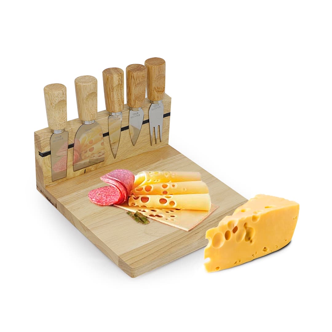 Kit Queijo 6 Peças em Madeira Personalizado - imagem 1