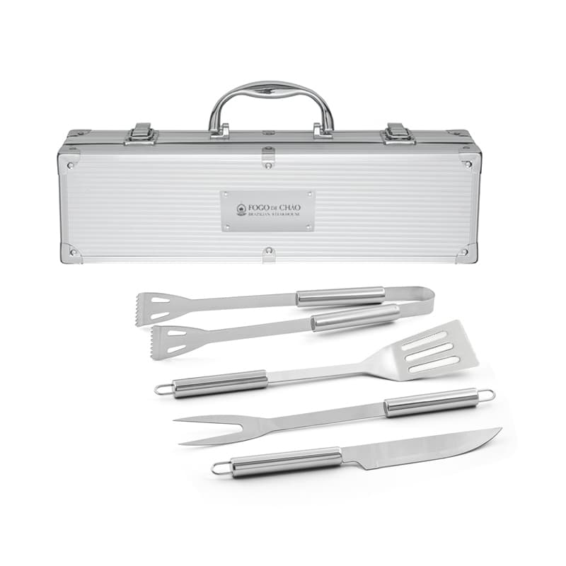 Kit Churrasco 4 Peças em Maleta de Alumínio Personalizado - imagem 1