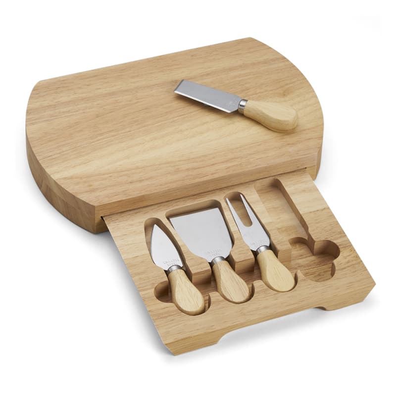 Kit Queijo 5 Peças com Tábua de Madeira Personalizado - imagem 1