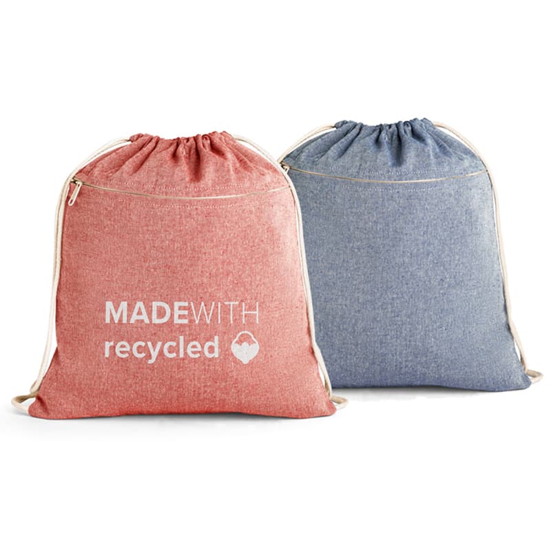 Sacola Mochila em Algodão Reciclado Personalizada - imagem 1